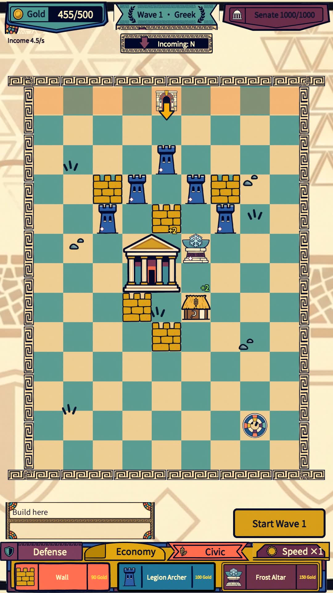 Planning your defense between waves